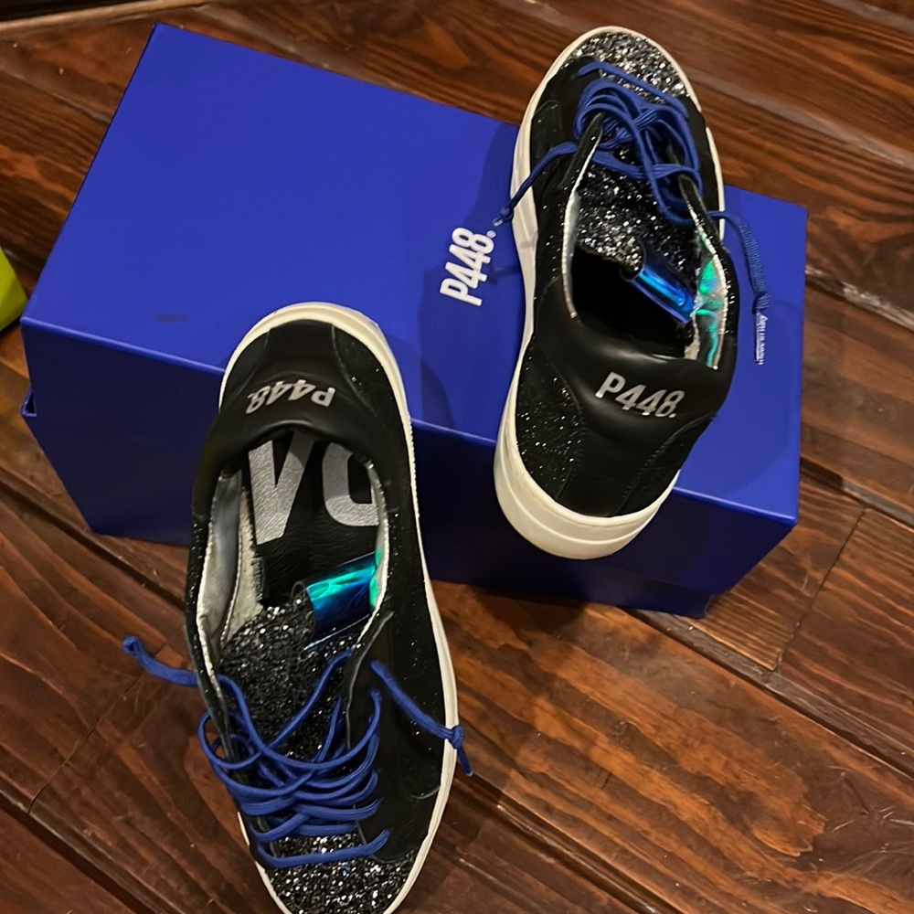 P448 Black Glitter Sneakers